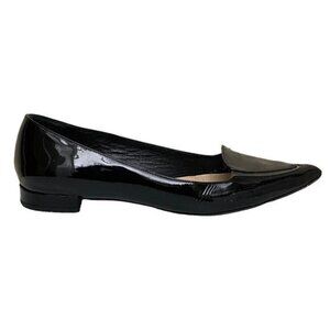 Nicole Bonnet Paris Black Patent Pointy Leather Flats Size 8
